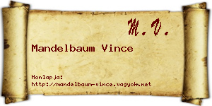 Mandelbaum Vince névjegykártya