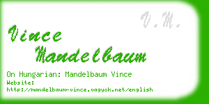 vince mandelbaum business card